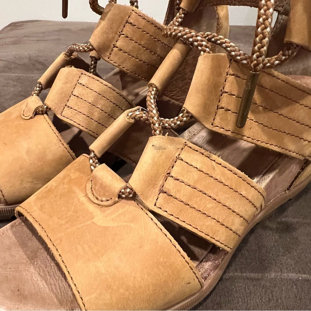 Sorel Joanie II Lace Wedge Sandal Camel Brown Size 9 - Picture 13 of 13